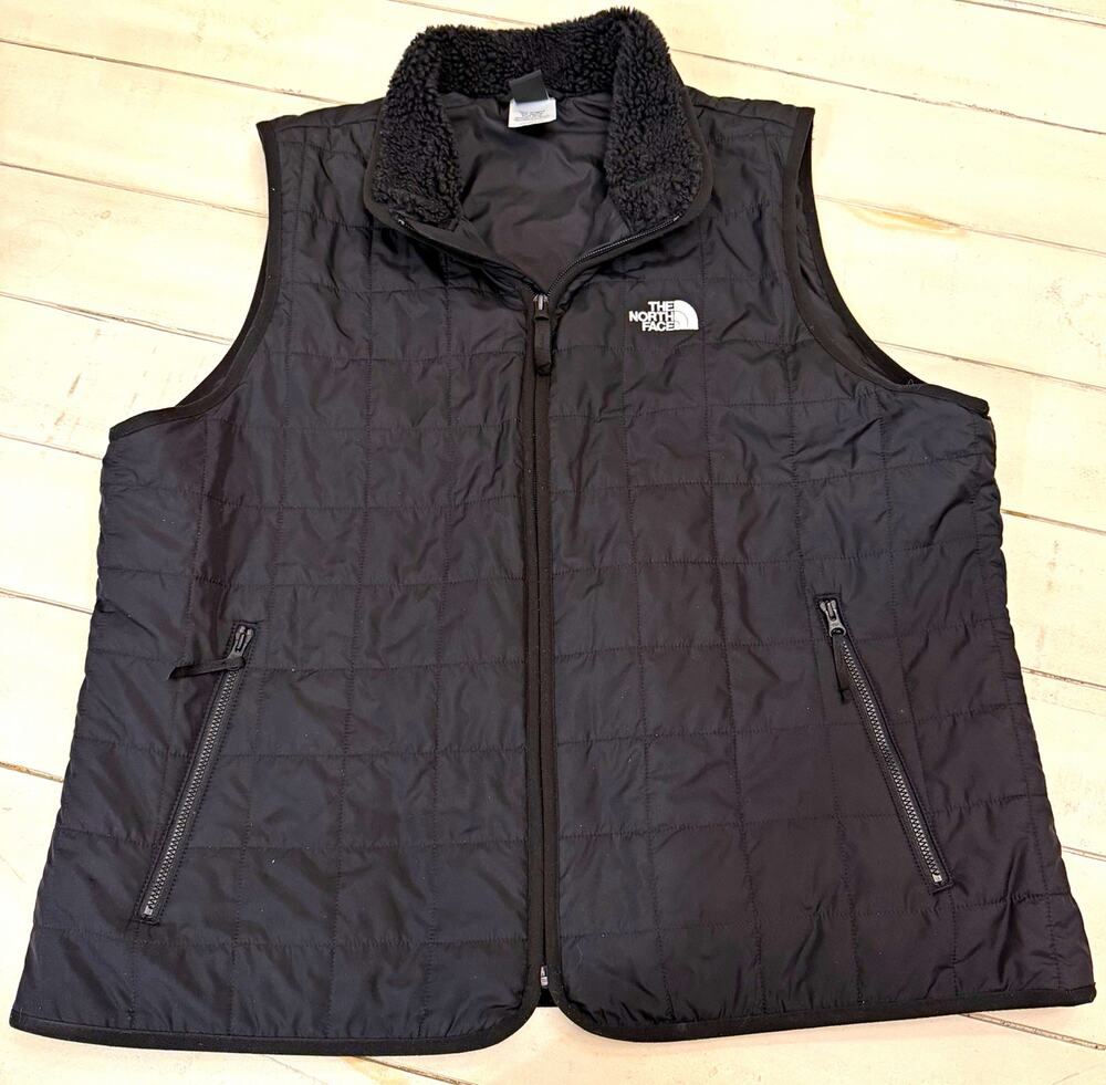 The North Face Women’s Black Quilted Full Zip Vest Circular Design Size XL